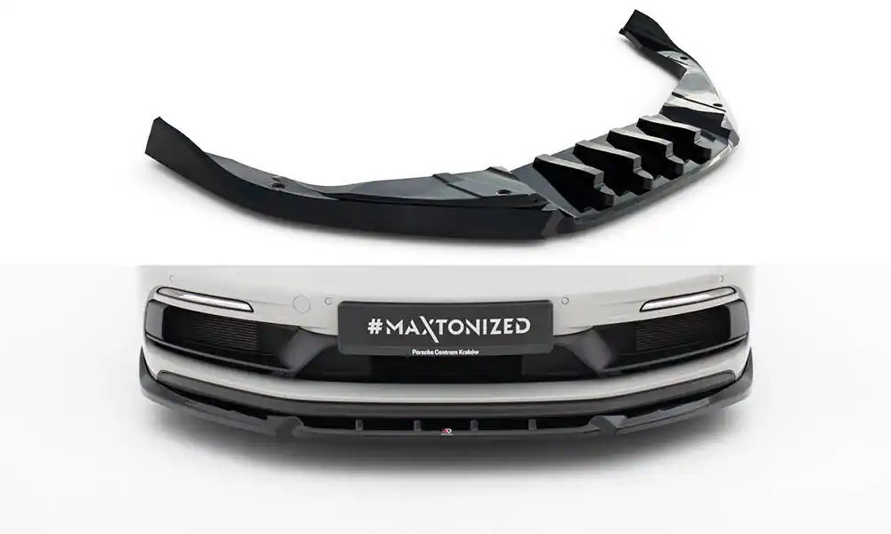 Značkový Porsche Cayman 982c 718 GTS, spoiler pod přední nárazník ver.2, Maxton Design