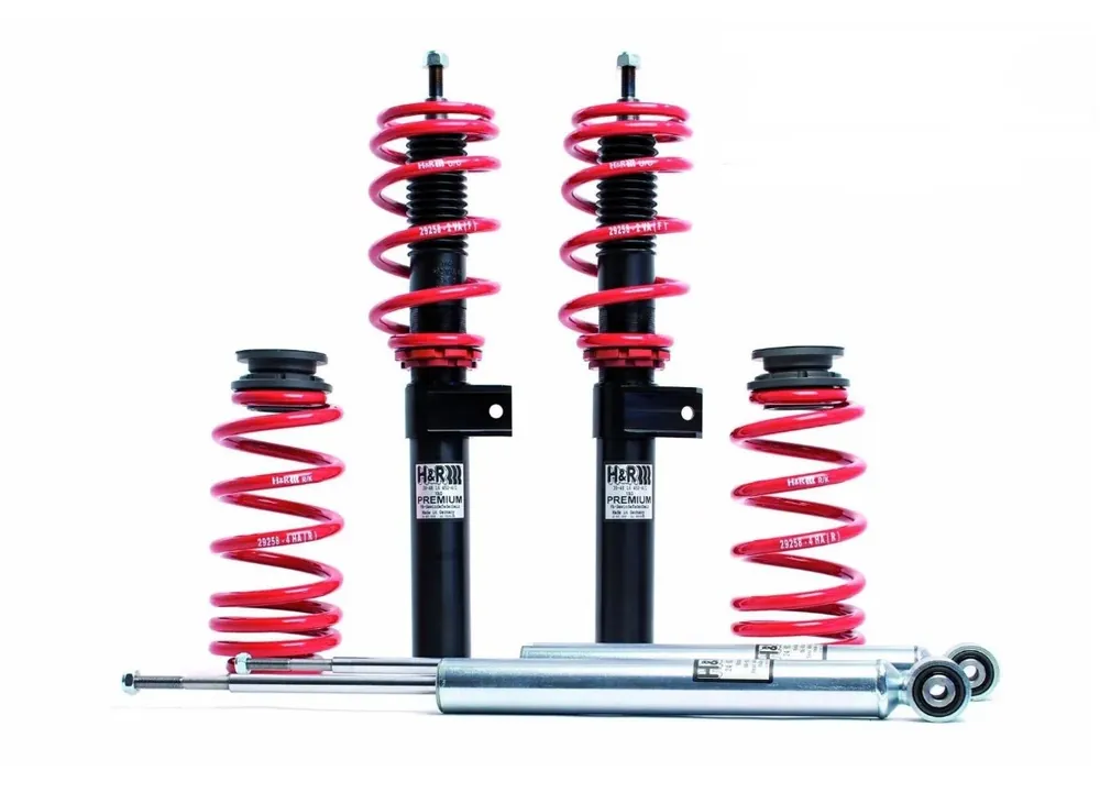 Značkový H&R Monotube výškově stavitelný podvozek s odlehčeným tělem z černého hliníku pro Mini One D (R56) 3-dvéř., 2WD, r.v. 11/06-