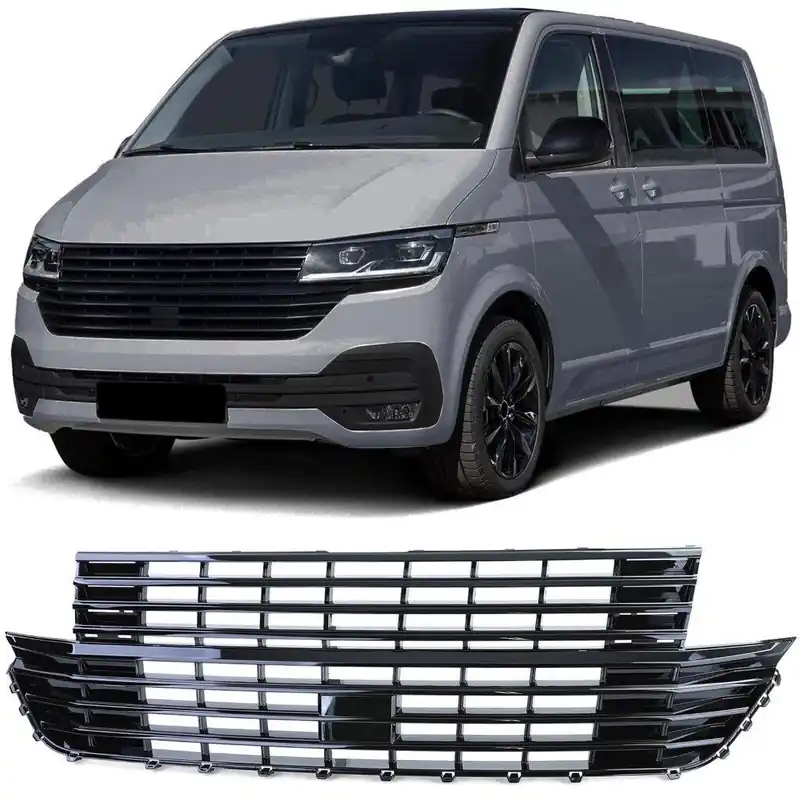 Ihned K Objednání Volkswagen T6.1 2019- - Přední maska JOM bez znaku černá lesklá