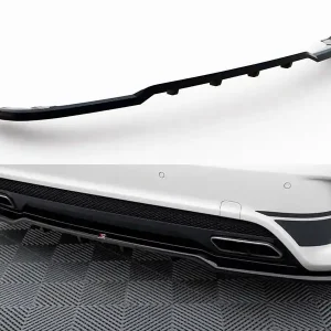 Časově Omezené Mercedes třída A W176 45 AMG, středový spoiler pod zadní nárazník s žebrováním, Maxton design