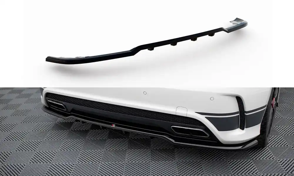 Časově Omezené Mercedes třída A W176 45 AMG, středový spoiler pod zadní nárazník s žebrováním, Maxton design