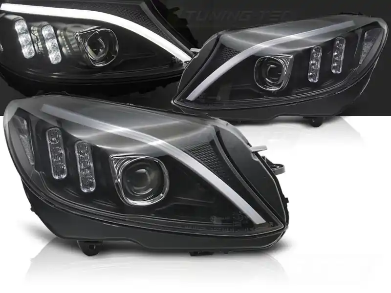 MERCEDES W205 14-18 - přední černá světla TUBE LED Autentický