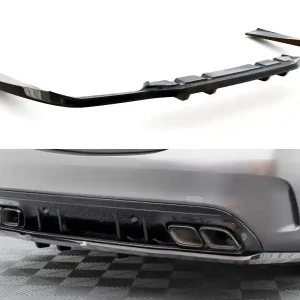 Mercedes třída C W205 Facelift/63 AMG/Sedan/Estate, středový spoiler pod zadní nárazník s žebrováním, Maxton design Originální
