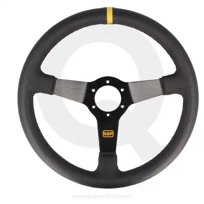 Sezónní Sleva QSP - sportovní volant kožený prohlý hloubka 70mm / průměr 350mm
