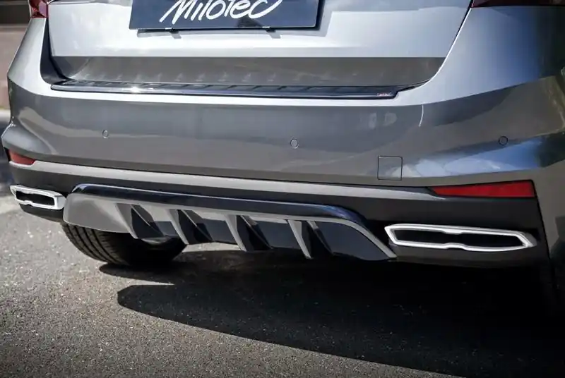 Imitace výfuku DUMMY Škoda Fabia IV (od roku 2021>) stříbrné ALU BRUSH MILOTEC Tovární Cena