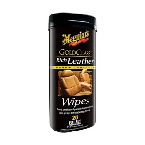 Akční Nabídka Meguiar‘s Gold Class Rich Leather Wipes - ubrousky na údržbu přírodní i umělé kůže, 25 ks