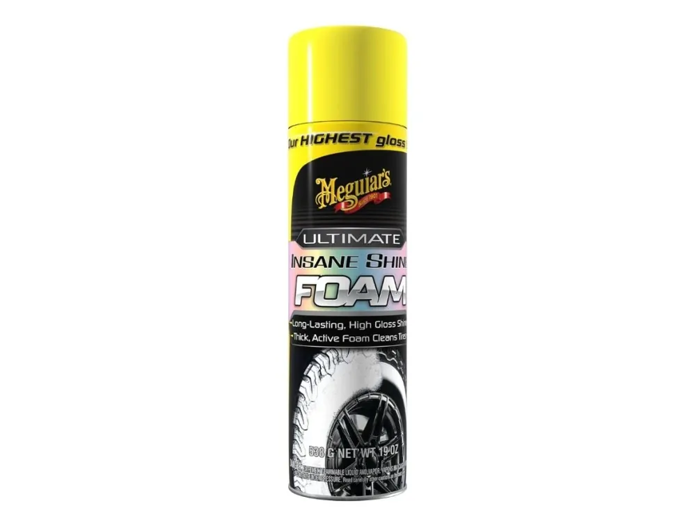 Vysoce Kvalitní Meguiar‘s Ultimate Insane Shine Foam - čisticí pěna a nejlesklejší přípravek na ochranu pneumatik v sortimentu Meguiar‘s, 538 g