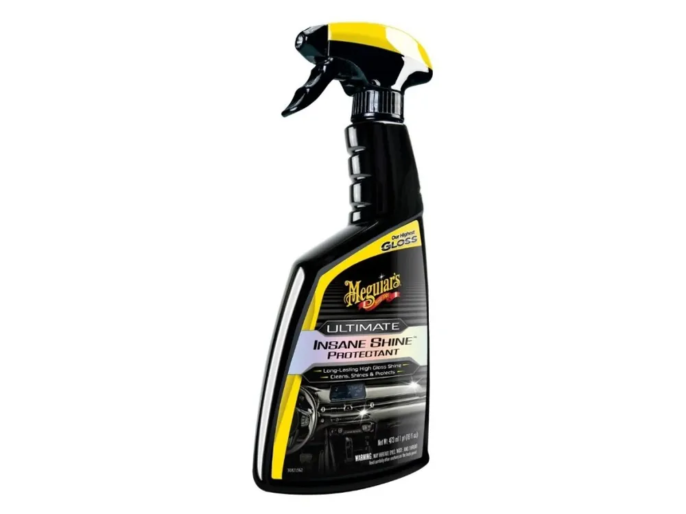 Novinka Meguiar‘s Ultimate Insane Shine Protectant - ochrana a lesk na plasty, vinyl a gumu, vysoký lesk, 473 ml