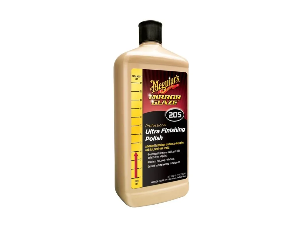 Značkový Meguiar‘s Ultra Finishing Polish - nejoblíbenější profesionální finišovací leštěnka pro maximální lesk, s nízkým obsahem super-mikroabraziv, 946 ml
