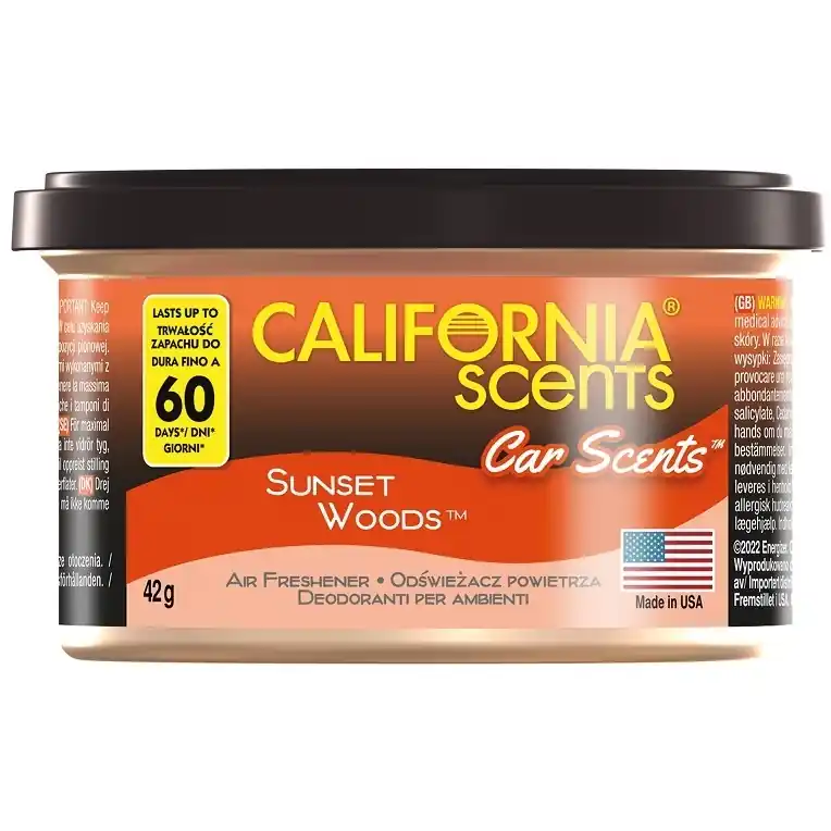 Vůně do auta, plechovka CALIFORNIA CAR SCENTS, Sunset Woods Must-Have