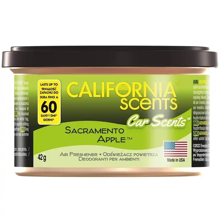 Vůně do auta, plechovka CALIFORNIA CAR SCENTS, jablko Sacramento Apple Časově Omezené