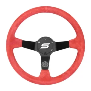 Sportovní volant SLIDE 350mm offset 90mm semišová červená Must-Have