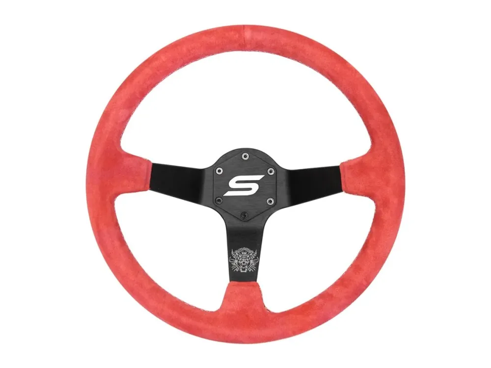 Sportovní volant SLIDE 350mm offset 90mm semišová červená Must-Have