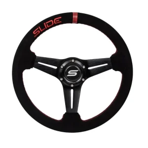 Sportovní volant SLIDE 330mm offset 45mm semišová červená Nakupujte Hned