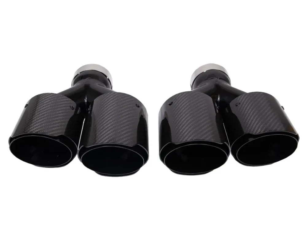 Akční Cena Koncovka výfuku 2x101mm, vstup 70mm, sada karbonových lesklých