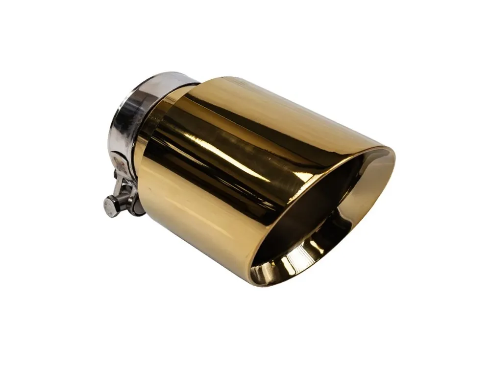 Koncovka výfuku 1x114mm, vstup 70mm, zlatá Expresní Doručení