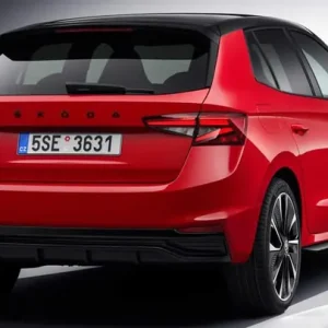 Bezpečná Platba Škoda Fabia IV - zadní černé logo ŠKODA z verze Monte Carlo