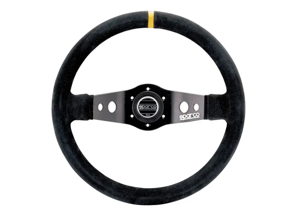 Vysoce Kvalitní Sparco R215 závodní volant 350 mm, hloubka volantu odsazený, materiál semiš