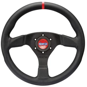 Sparco R383 sportovní volant 330 mm, materiál věnce kůže s černým prošitím Sezónní Sleva