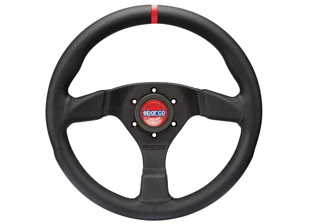 Sparco R383 sportovní volant 330 mm, materiál věnce kůže s černým prošitím Sezónní Sleva