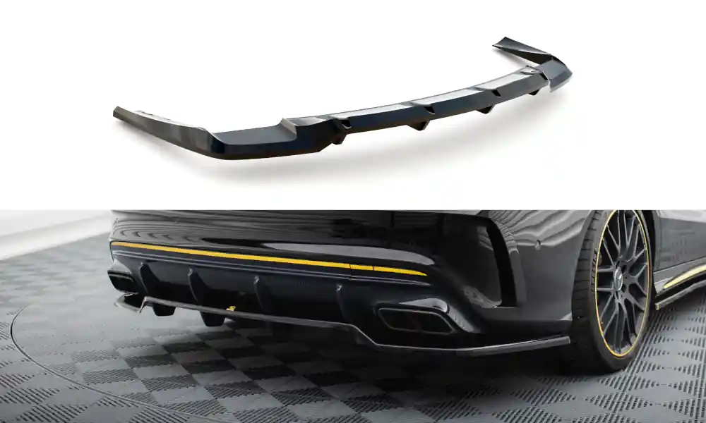 Levný Mercedes CLA C 117 Facelift 45 AMG, spoiler pod zadní nárazník s žebrováním, Maxton Design