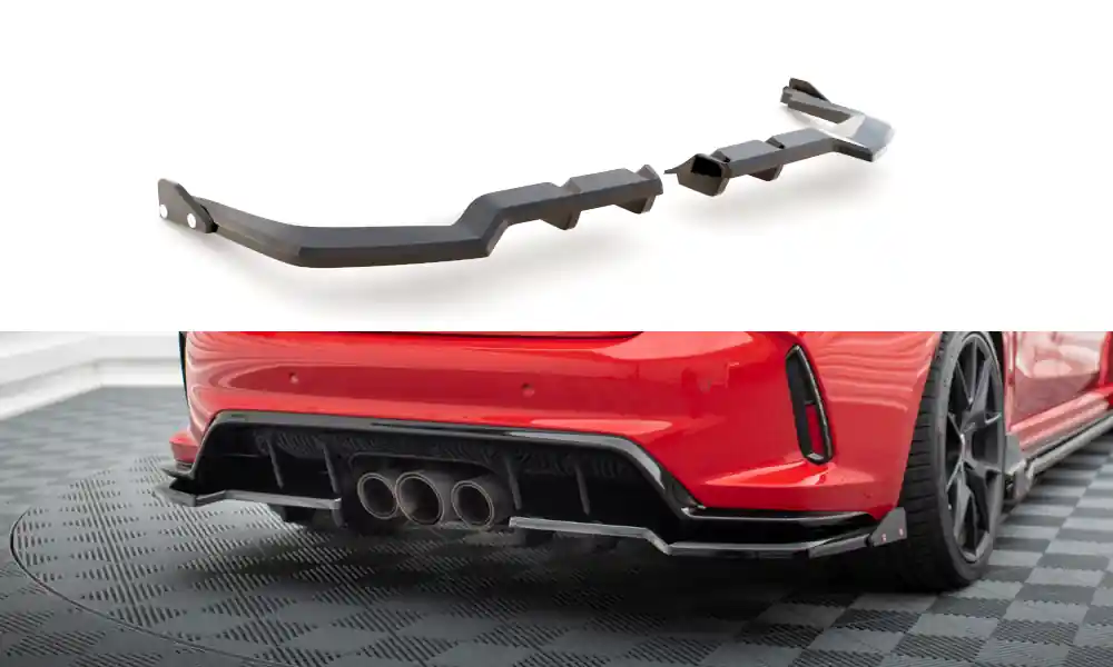 Aktuální Honda Civic Mk11 Type-R, spoiler pod zadní nárazník s žebrováním a křidélkami v.1, Maxton Design