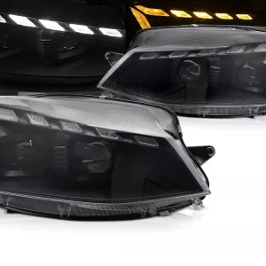 Volkswagen Golf VII 2017-2019 - Přední světla černá SEQ Značkový