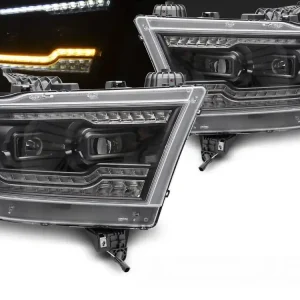 DODGE RAM 2019-2022 - přední světla černá Oblíbený