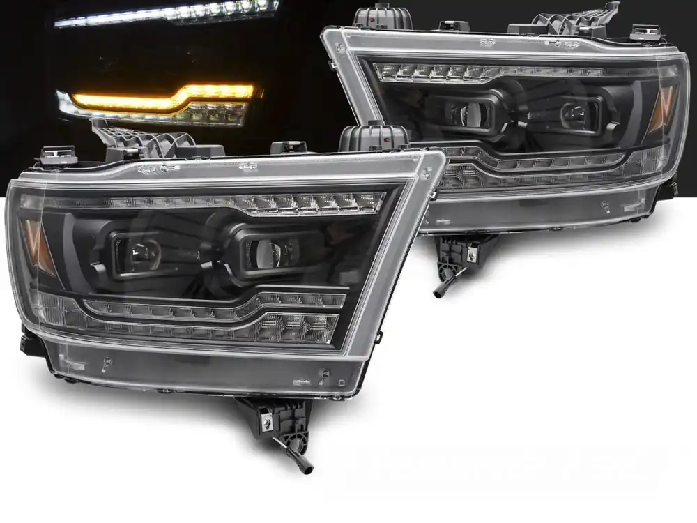 DODGE RAM 2019-2022 - přední světla černá Oblíbený
