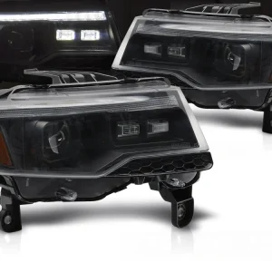 Chrysler Jeep Grand Cherokee 2014-2021 - přední světla černá TUBE LIGHT SEQ HID Oblíbený