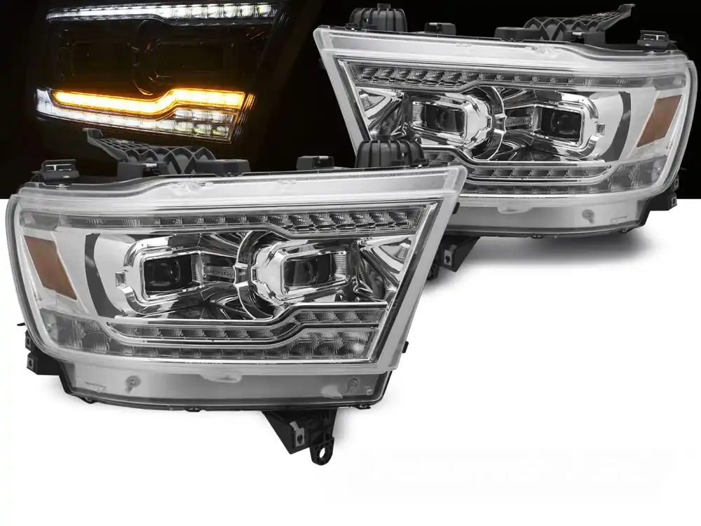DODGE RAM 2019-2022 - přední FULL LED světla chromová Top Prodej