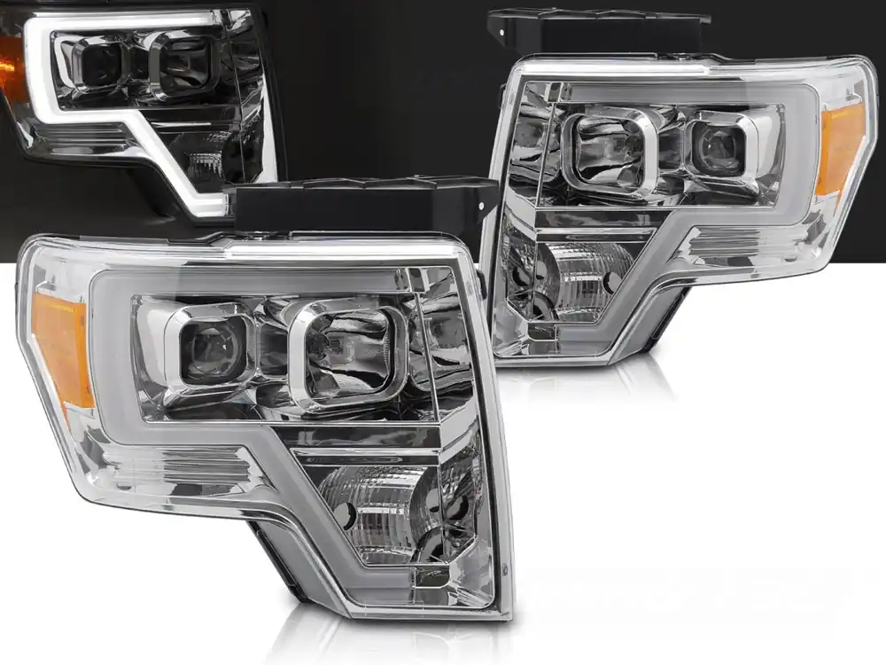 Poslední Šance FORD F150 MK12 2008-2014 - přední světla CHROMOVÁ