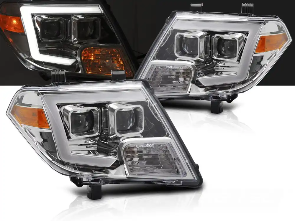 Nissan Frontier 2010-2014 - přední světla TUBE CHROMOVÁ Koupit Online
