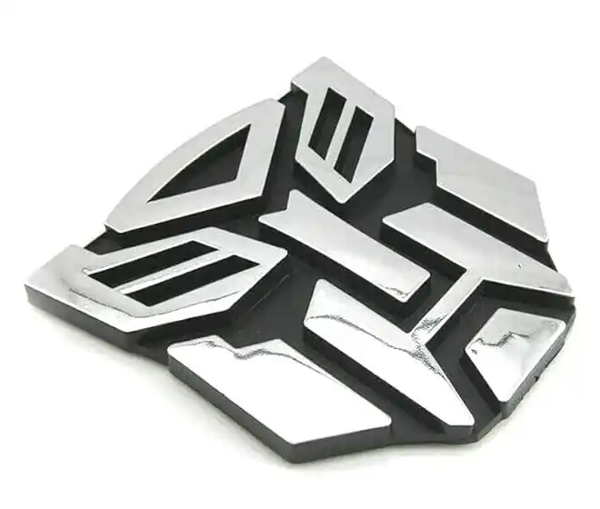 Cenový Hit Kovová 3D samolepka transformers, chromovaná 4CAR