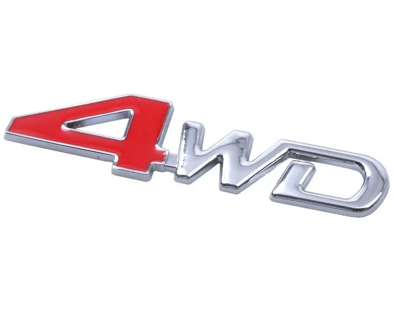 Bezpečná Platba Kovová 3D samolepka 4WD, chromovaná 4CAR