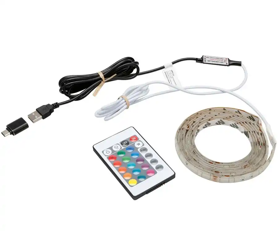 RGB LED osvětlení auta LAMPA, 60 LED 200 cm, 16 barev, dálkové ovládání Sleva