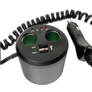 Ověřený Rozdvojka 12V a tester baterie + USB Power Cup 3 in 1 do prostoru pro nápoje - Lampa Italy
