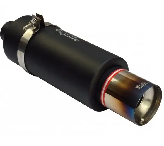 Sportovní výfuk WM SPORT kulatá opálená rovná koncovka 90 mm + silencer Ověřený