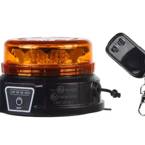 AKU LED maják 12 LED s dálkovým ovládáním, magnetický, oranžový, ECE R10 CARCLEVER Levný