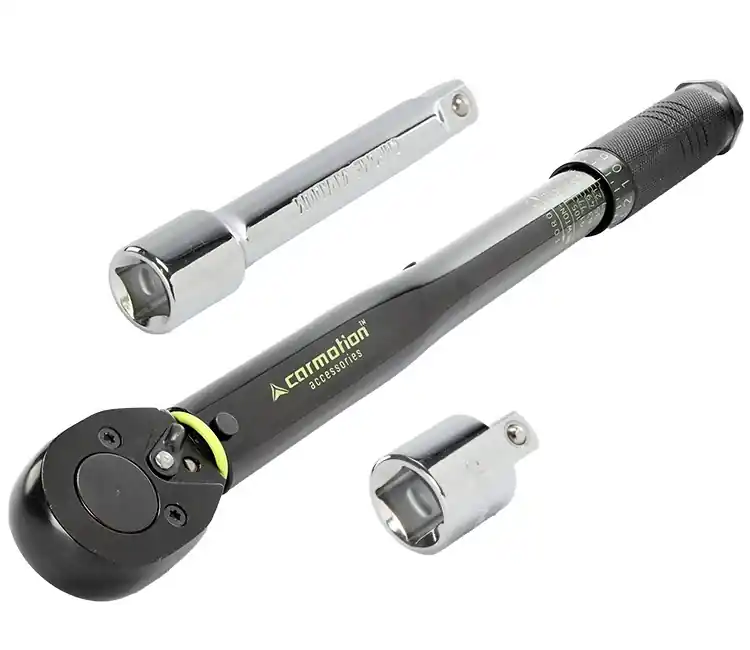 Horká Nabídka Momentový klíč 1/2" 28–210 Nm + adaptér 1/2"→3/8" + prodloužení 125 mm CARMOTION