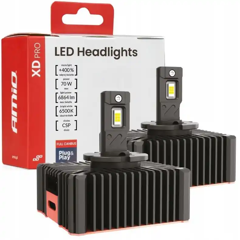 LED výbojky D5S AMIO LED XD PRO CAN-BUS, bílé 6500K 6864 LM, 2 ks Must-Have