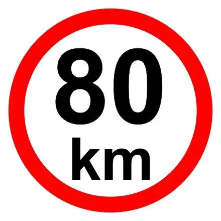 Magnetická informační cedulka 80 km o průměru 140 mm Dokud Zásoby Vydrží