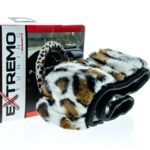 Cenová Bomba Chlupatý potah volantu 37-39 cm s leopardím vzorem EINPARTS