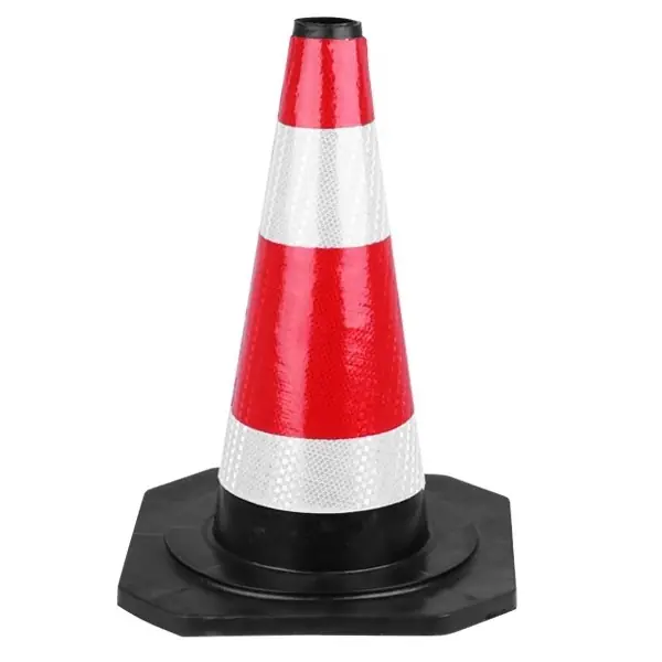 Výstražný gumový kužel 45 cm s otvorem pro stožár / vlajku CARMOTION Cenový Hit