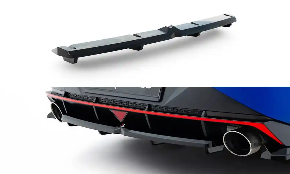 Rychlé Dodání Hyundai Elantra N Mk7, středový spoiler pod zadní nárazník s žebrováním, Maxton design