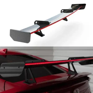 Honda Civic Mk10 SI, karbonové zadní křídlo swan-neck s LED světlem, Maxton Design Carbon Division Časově Omezené