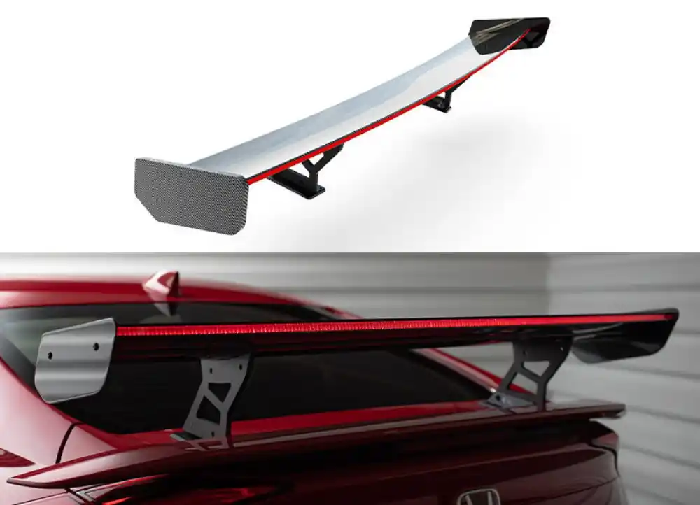 Finální Výprodej Honda Civic Mk10 SI, karbonové zadní křídlo s LED světlem, Maxton Design Carbon Division