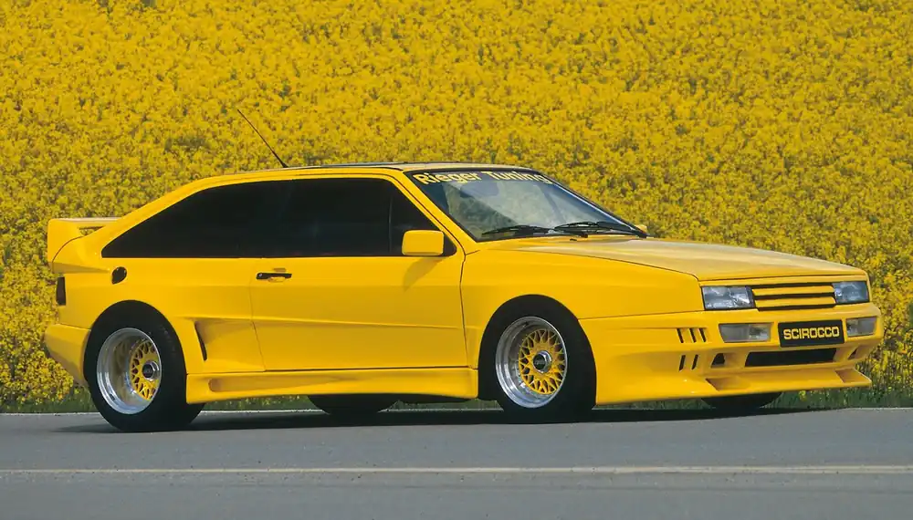 Aktuální Rieger zadní křídlo widebody II pro Volkswagen Scirocco 2 kupé, GFK (laminát), bez bočních náběhů