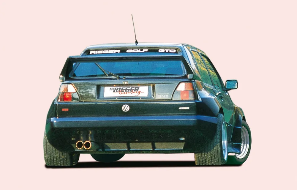 Vrácení Zdarma Rieger zadní křídlo widebody II pro Volkswagen Golf 2, GFK (laminát), bez bočních náběhů