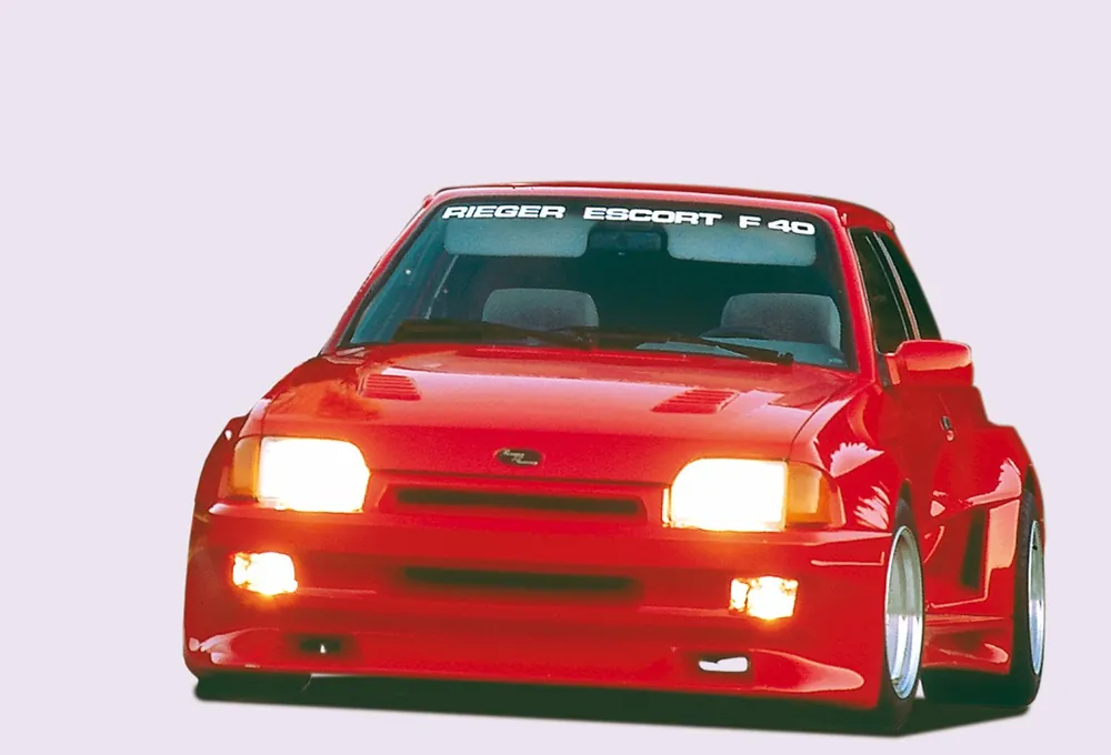 Super Cena Rieger blatník widebody II pro Ford Escort 4 3-dvéř., kabriolet, 07/88-10/90, GFK (laminát), mont. strana pravá